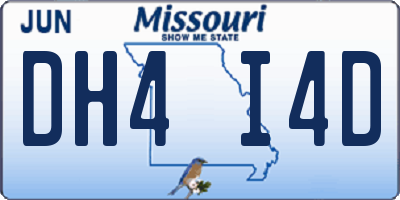 MO license plate DH4I4D