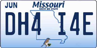 MO license plate DH4I4E