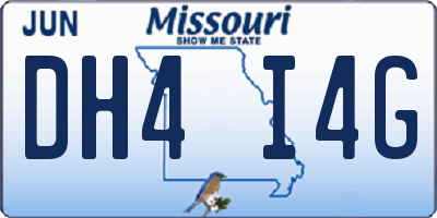 MO license plate DH4I4G