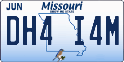 MO license plate DH4I4M