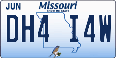 MO license plate DH4I4W
