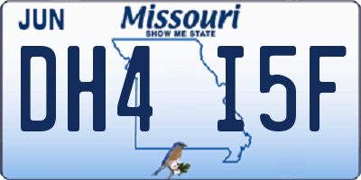 MO license plate DH4I5F