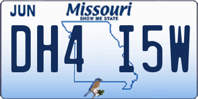MO license plate DH4I5W