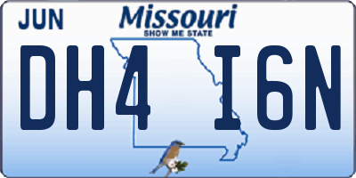 MO license plate DH4I6N