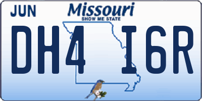 MO license plate DH4I6R
