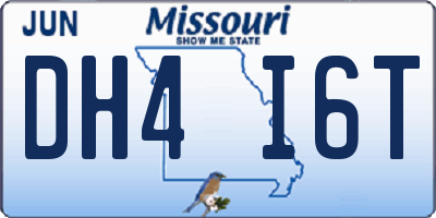 MO license plate DH4I6T