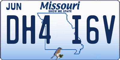 MO license plate DH4I6V