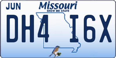 MO license plate DH4I6X