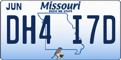 MO license plate DH4I7D