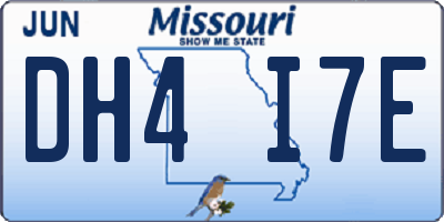MO license plate DH4I7E