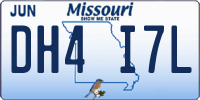 MO license plate DH4I7L
