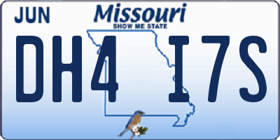 MO license plate DH4I7S