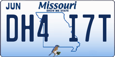 MO license plate DH4I7T