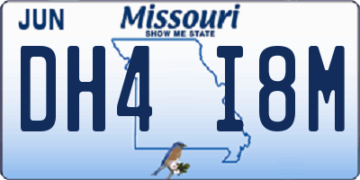 MO license plate DH4I8M