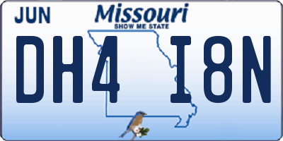 MO license plate DH4I8N
