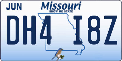 MO license plate DH4I8Z