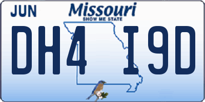 MO license plate DH4I9D