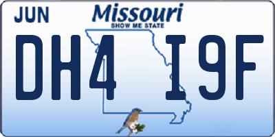 MO license plate DH4I9F