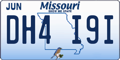 MO license plate DH4I9I