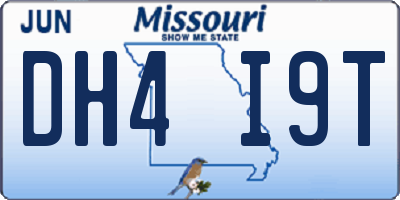 MO license plate DH4I9T