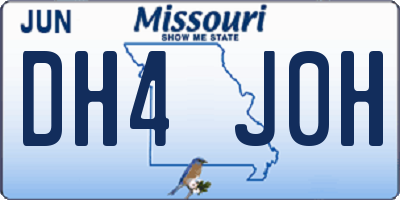 MO license plate DH4J0H