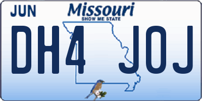 MO license plate DH4J0J