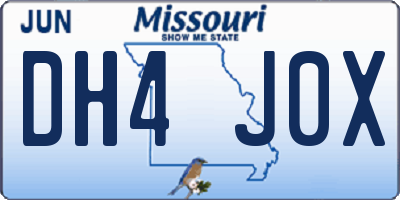 MO license plate DH4J0X
