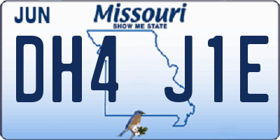 MO license plate DH4J1E