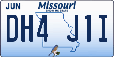 MO license plate DH4J1I
