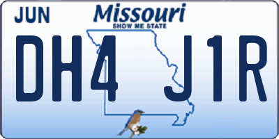 MO license plate DH4J1R