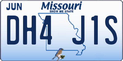MO license plate DH4J1S
