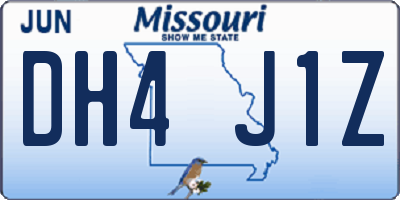 MO license plate DH4J1Z