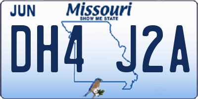 MO license plate DH4J2A