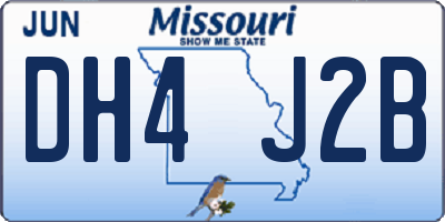 MO license plate DH4J2B