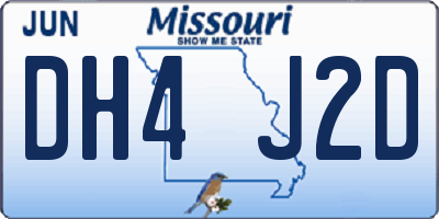 MO license plate DH4J2D