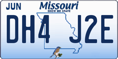 MO license plate DH4J2E