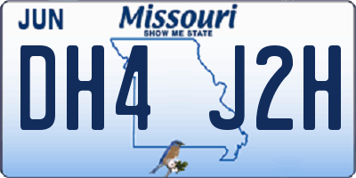 MO license plate DH4J2H