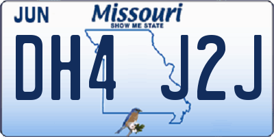 MO license plate DH4J2J