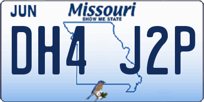 MO license plate DH4J2P