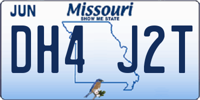 MO license plate DH4J2T