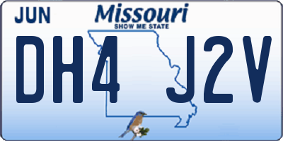 MO license plate DH4J2V