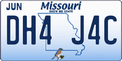 MO license plate DH4J4C