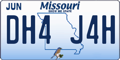 MO license plate DH4J4H