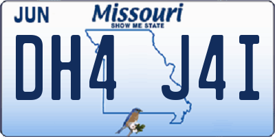 MO license plate DH4J4I