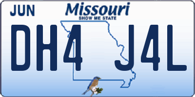 MO license plate DH4J4L