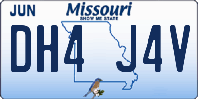 MO license plate DH4J4V
