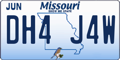 MO license plate DH4J4W