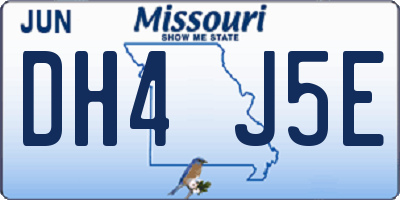 MO license plate DH4J5E