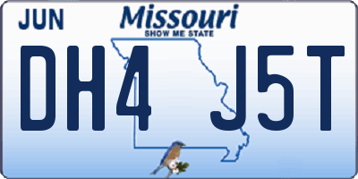 MO license plate DH4J5T