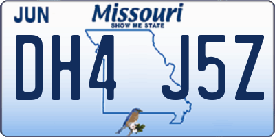 MO license plate DH4J5Z